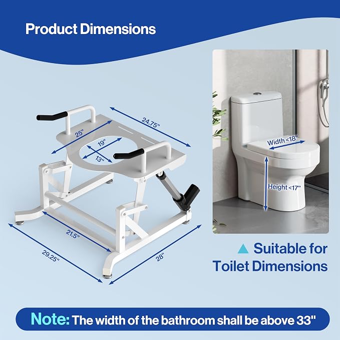 POCHAR Electric Toilet Lift Seat, Powered Toilet Lift Seat Riser for Senior | Electric Toilet Seat Lift with Handles, Electric Toilet Assist Sit to Stand Lift Height Adjustable - Support to 330lbs