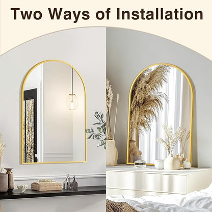 FICTOR 20" x 30" Arched Bathroom Vanity Mirror for Over Sink, Gold | Anti-Rust Metal Framed, HD Tempered Shatter-Proof Glass, Modern Wall Mirror for Entryway, Living Room, Bedroom