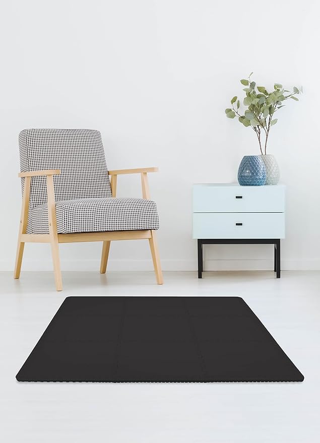 FloorPops Black Puzzle Interlocking Floor Tiles FPF 6361