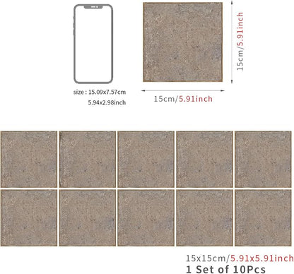 Alwayspon Stone Effect Vinyl Sticker Peel and Stick, Self-Adhesive Wall Tile Transfers Backsplash Sticker Decal for Kitchen Bathroom, 6x6inch/15x15cm 30Pcs, T029