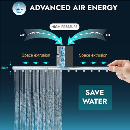 Midanya Square Rain Shower Head,High Pressure,Polish Chrome 6 Inch | 360°Swivel,Ceiling or Wall Mount,Waterfall Full Body Coverage,Bathroom Remodel,Stainless Steel Large Rainfall Shower Head