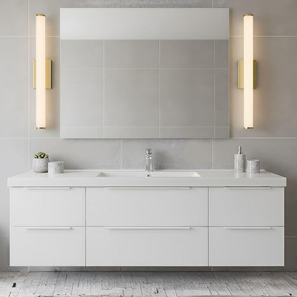 24 Inch Modern LED Vanity Light, Brushed Gold Bathroom Lighting Fixture, 3000K Warm White Light Bar for Mirror (22W, 1760Lumens, CRI>90, ETL Listed)