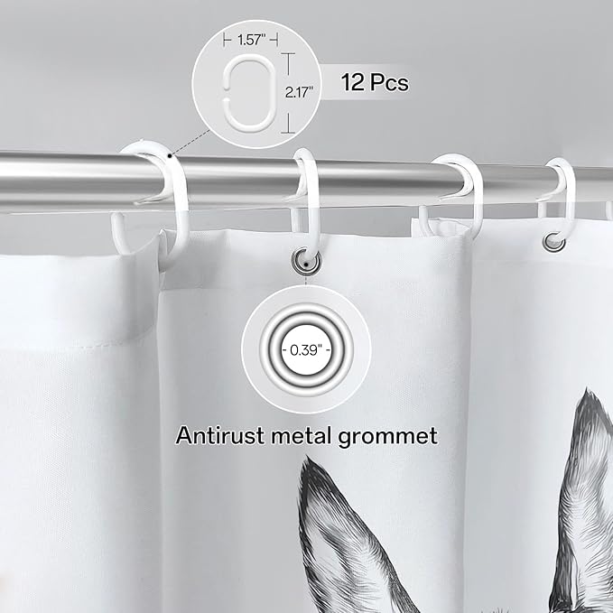 Funny Donkey Shower Curtain Waterproof Fabric Shower Curtain Set Washable Farmhouse Bathroom Decor Bath Curtains with 12 Hooks 72x72 inch (Donkey)