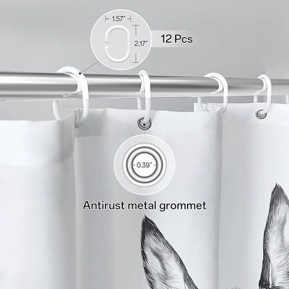 Funny Donkey Shower Curtain Waterproof Fabric Shower Curtain Set Washable Farmhouse Bathroom Decor Bath Curtains with 12 Hooks 72x72 inch (Donkey)