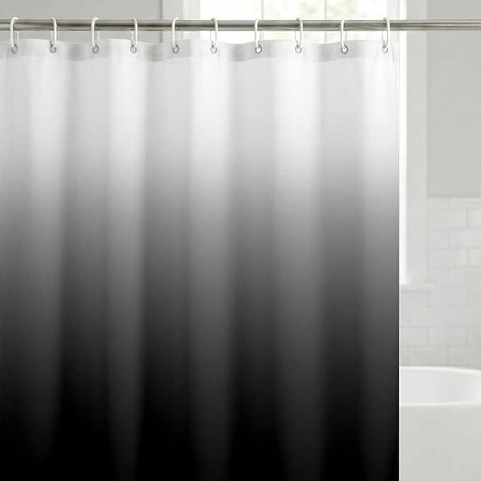 Americanflat 71x74 Black Ombre Shower Curtain - Water-Resistant Long Shower Curtain with Durable Metal Grommets and 12 Hooks - 100% Polyester