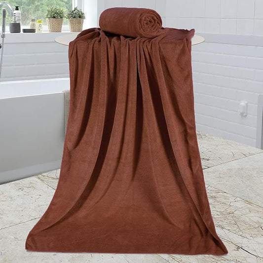 JML Microfiber Bath Towels, Bath Towel Set for Adult Men Women, 6 Pack,30" x 60", Oversized, Soft, Super Absorbent and Fast Drying for Bathroom,Sport, Fitness, Yoga (Brown)