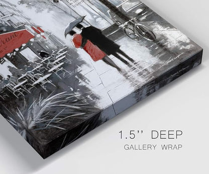 Renditions Gallery Canvas Nature Wall Art Paintings for Wall Decorations Winter Paris Lovers Inspirational Romantic Canvas Artwork Prints for Bedroom Living Room Office Kitchen - 12"x18" LT02