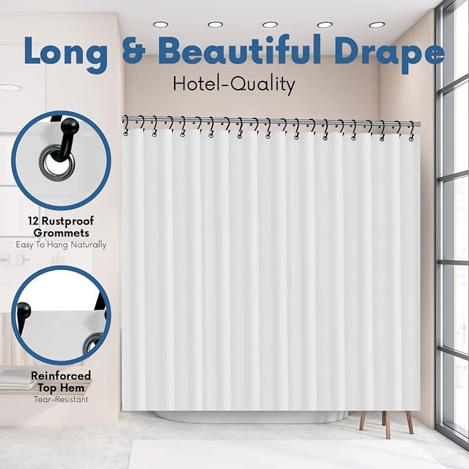 No Smell Shower Curtain Liner 72x72 Clear - PEVA Plastic Shower Curtain for Bathroom, PVC-Free Waterproof Clear Shower Liner with Metal Grommets and Magnet-Weighted Bottom Hem - Washable Inner Liner