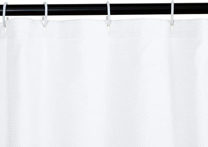 Amazon Basics Lightweight Super Soft Easy Care Microfiber Waffle Texture Shower Curtain, 72" x 72", White (Pack of 8)