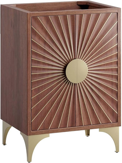 Modway Daylight Bathroom Vanity Cabinet-Sink Basin Not Included, 24 Inch, Walnut