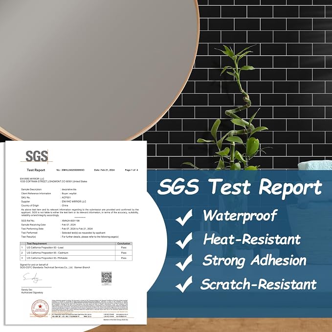 Yipscazo 2026 New Upgrade Peel and Stick backsplash 3 x 6 Inches 3D PVC Composite Wall Tile Stick on Backsplash Tile for Kitchen Bathroom, Laundry Room, Fireplace(Pure Black, 100 Pieces)