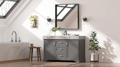 Keonjinn 30x30 Inch Matte Black Bathroom Mirror for Over Sink, Square | HD Tempered Glass, Vanity Mirror, Brushed Framed, Square Corner, Modern Farmhouse, Wall Mounted Mirrors, Aluminum Alloy