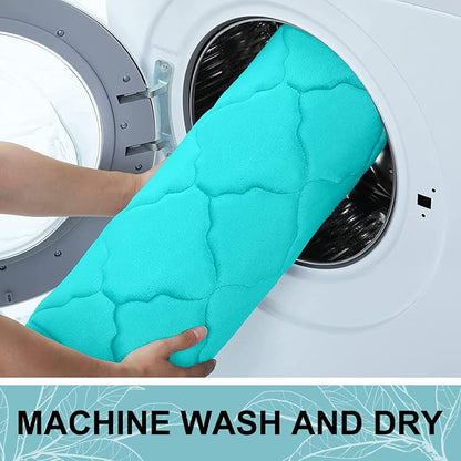 OLANLY Memory Foam Bath Mat Rug 47x32, Ultra Soft and Absorbent Bathroom Rugs, Non-Slip, Comfortable, Machine Washable Bath Carpet for Bathroom Floor, Tub, Shower and Home Decor Accessories, Teal