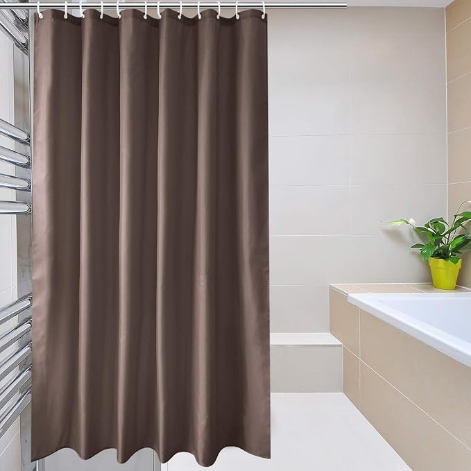 EurCross Brown Shower Curtain Liner Fabric 72 x 72 Inch, Hotel Luxury Washable Cloth Shower Curtain Bathroom,Taupe