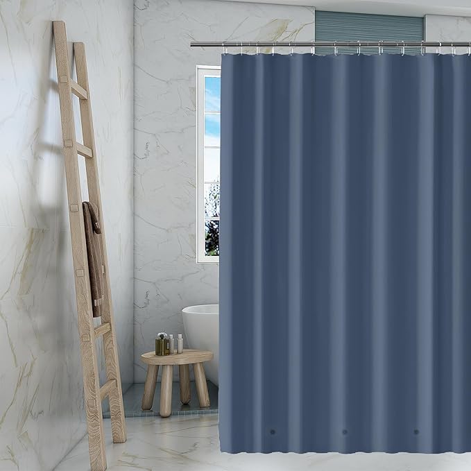 Dark Blue Shower Curtain Liner, 4G PEVA Shower Liner, Plastic Waterproof Shower Curtains, 72x72 inch with Grommet Holes 3 Magnetic Weights