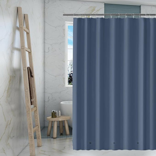 Dark Blue Shower Curtain Liner, 4G PEVA Shower Liner, Plastic Waterproof Shower Curtains, 72x72 inch with Grommet Holes 3 Magnetic Weights