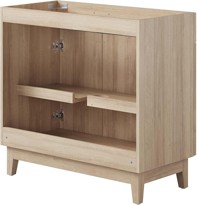 Modway EEI-6400-OAK Miles 36” Bathroom Vanity Cabinet (Sink Basin Not Included), Oak