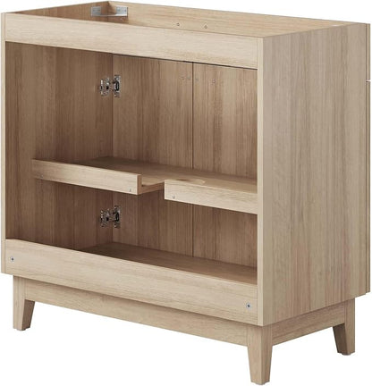 Modway EEI-6400-OAK Miles 36” Bathroom Vanity Cabinet (Sink Basin Not Included), Oak