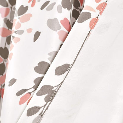 Lush Decor Weeping Flower Light Filtering Window Curtain Panels, Pair, 52"W x 63"L + 2" Header, Blush & Gray - Charming Modern Floral Curtains for Living Room, Dining Room, & Bedroom
