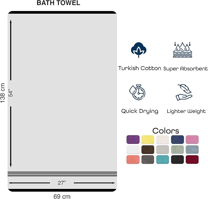Hawmam Linen Red Bath Towels 4 Pack Soft and Absorbent, Premium Quality Perfect for Daily Use 100% Cotton Towel 600 GSM
