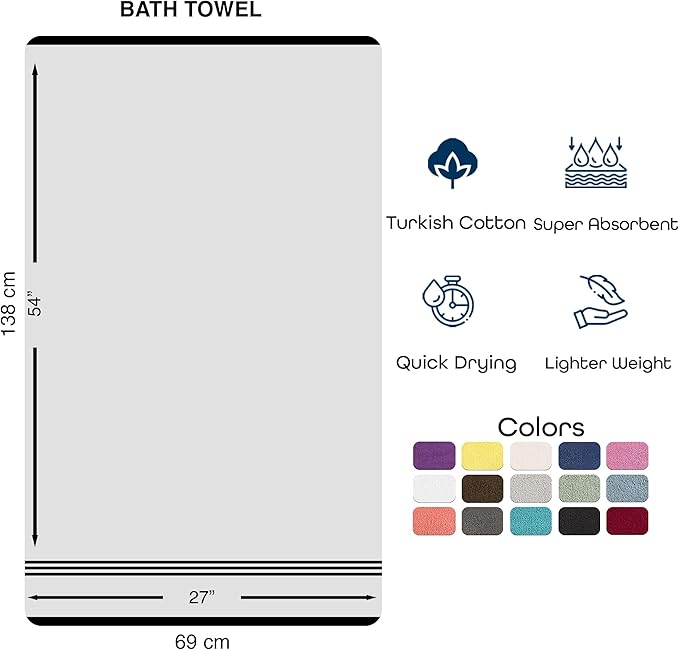 Hawmam Linen Yellow Bath Towels 4 Pack Soft and Absorbent, Premium Quality Perfect for Daily Use 100% Cotton Towel 600 GSM