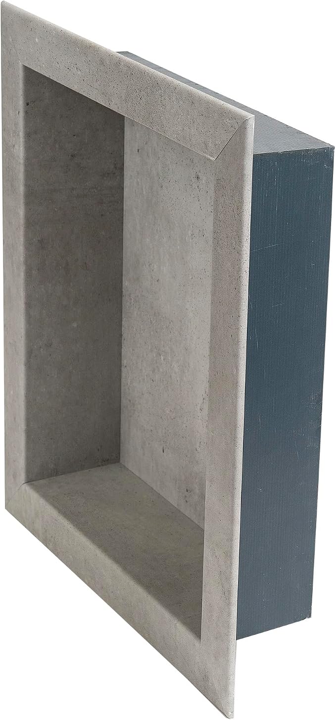 Palisade 17.5 in x 15.5 in Vinyl Shower Niche Frost Nickel | Waterproof Shower Insert