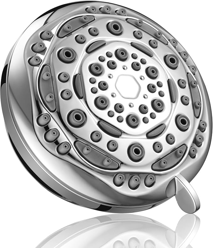 7-Function Luxury Shower Head, High Pressure Adjustable Shower Head with Massage Mist and Water Saving Mode for Low Flow Showers- Chrome
