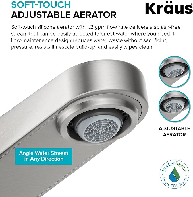 KRAUS Indy Single Handle One Hole Bathroom Sink Faucet in Spot-Free Brushed Brass/Matte Black, KBF-1411SFBBMB