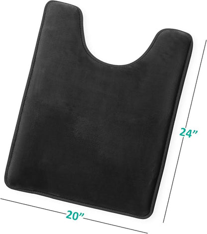 Clara Clark Bathroom Rugs, Velvet Memory Foam Bath Mat, Non-Slip, Machine Washable Bath Rugs - Dries Quickly, Ultra Soft Plush Bath Mats for Bathroom, 20 x 24, Black
