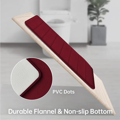 RUN HELIX Burgundy Bathroom Rugs Sets 3 Piece Memory Foam Non Slip Bath Mats for Bathroom Floor and U-Shaped Contour Toilet Rug, Soft Washable Bathroom Mats and Rugs Sets for Toilet Shower Sink