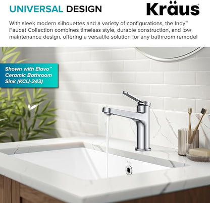 KRAUS Indy Single Handle One Hole Bathroom Sink Faucet in Chrome, KBF-1411CH