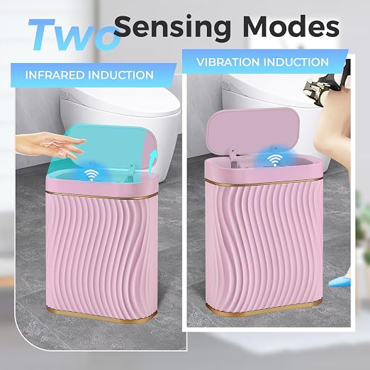 Ogikey Bathroom Small Trash Can with Automatic Touchless Lid, 2.6 Gallon Smart Garbage Can Narrow Waterproof Trash Bin for Bedroom, Office, Living Room