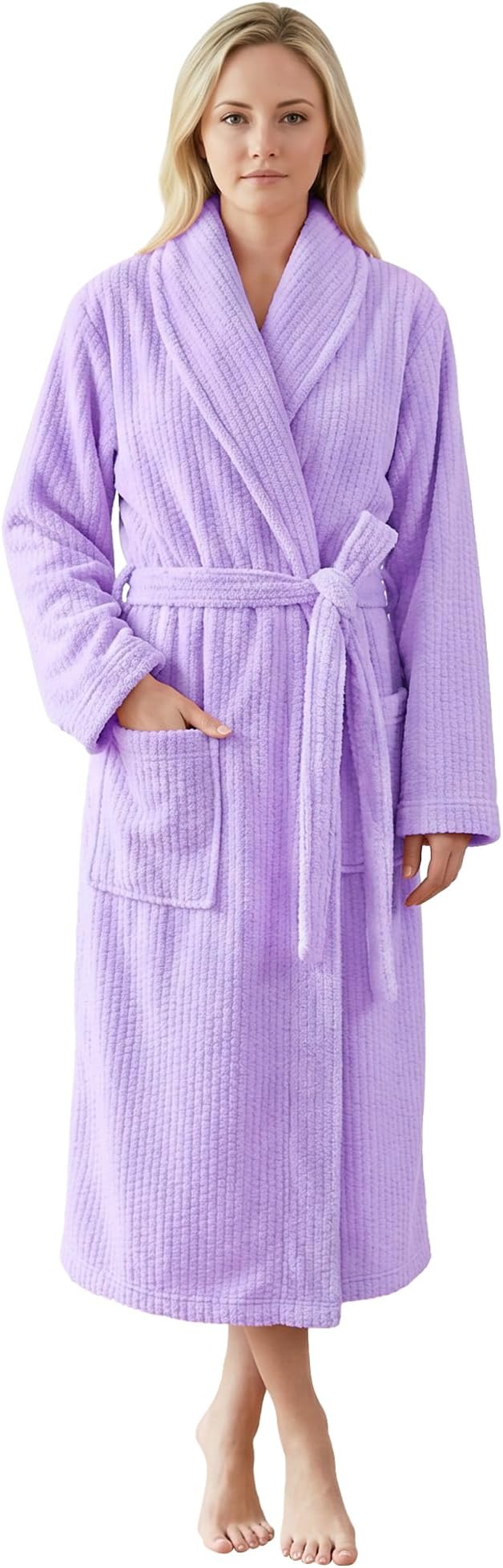 PJGGZ Women's Shawl Collar Bathrobe, Soft Long Towel Robes for Women - Super Absorbent Quick Dry yet Warm
