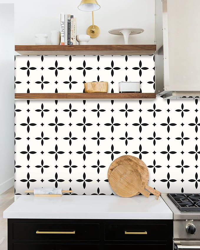 MORCART Peel and Stick Floor Tile Star Waterproof Vinyl Flooring DIY Flooring for Bathroom, Kitchen, Fireplace, Pet House, Stairs, Bedrooms, Wall, Store(20PCS,7.87" x 7.87",White)