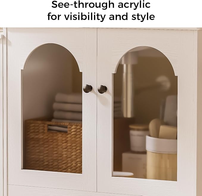 IRONCK 42 Inch Bathroom Vanity with Sink Set, Reversible Design, White | Modern Bathroom Storage Cabinet with 3 Drawers, 2 Visual Soft Close Doors, Open Cubby, Towel Holder