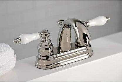 Kingston Brass KB5616PL Restoration 4 in. Centerset Bathroom Faucet, Polished Nickel
