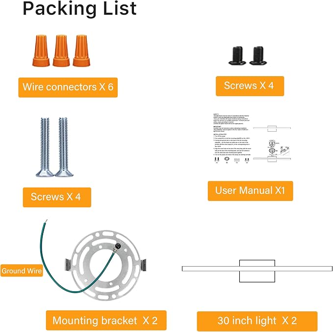 30Inch LED Bathroom Vanity Light Bar 5700K Dimmable Led Bathroom Light Over Mirror Modern Bath Wall Light Cool White ETL Certified 28W 2Pack