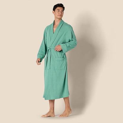 Amazon Essentials Men's Lightweight Cotton Waffle Bathrobe (Available in Big & Tall)