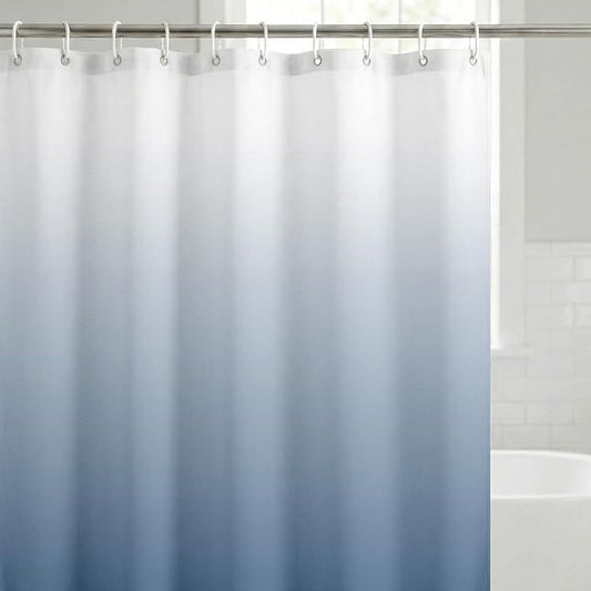 Americanflat 71x74 Light Blue Ombre Shower Curtain - Water-Resistant Long Shower Curtain with Durable Grommets and 12 Hooks - 100% Polyester