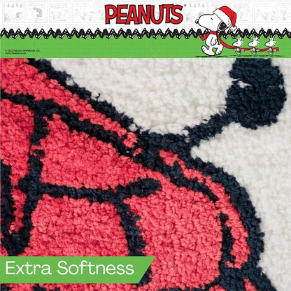 Collectibles Peanuts Snoopy Puffer Coat Holiday & Christmas Non Slip Plush Poly Knit Bathroom Mat Rug, 17x24, (Officially Licensed Product) By Franco
