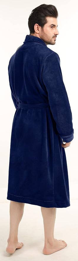 NY Threads Luxury Ultra Soft Mens Robe Plush Fleece Long Bathrobe