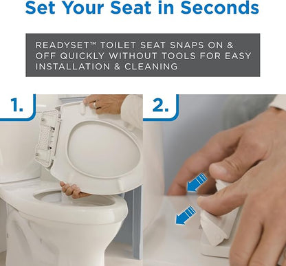 Gerber Viper Force Compact Elongated Two-Piece Toilet, Soft-Close, White | Strong flush, Space-saving design | Seat lifts off in seconds for easy cleaning | Tool-free install kit included