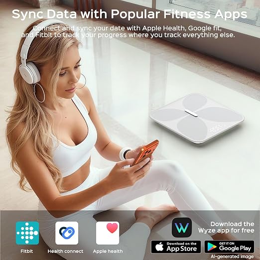 Wyze Smart Scale X Butterfly Bathroom Scale | Premium Glass, BMI Body Fat Muscle, Bluetooth App Sync, Body Composition Analyzer