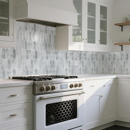 Art3d Arrowhead Design Tile Peel and Stick Backsplash, 10-Pack, Gray Marble | 12 x 12 Inch, Thickened Design, Heavy-Duty, Stain-Resistant, Durable, for Kitchen, Living Areas, Ideal for New Home Buyers