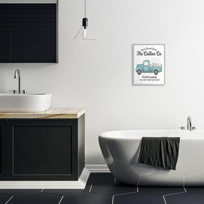 Stupell Industries 'Toilet Paper Cotton Truck', Framed Giclee Art, Gray, 16 x 20 Inches, Easy to Hang and Sturdy, Made in USA, by Lettered and Lined