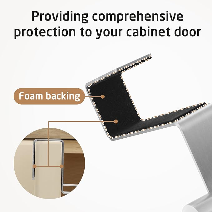 KES Over The Cabinet Door Towel Rack, Kitchen Towel Holder, 2 Pack | Anti-Wobble Stable Fit, Fit Doors Under 1" Thick, SUS304 Stainless Steel Bars for Dish Hand Towels, Brushed Finish