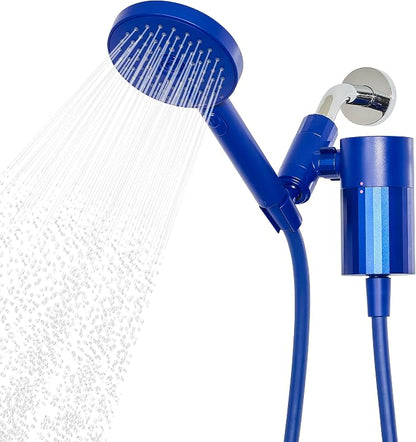 sproos! - Handheld Showerhead, High Performance Filtration, Blue | Healthier Hair and Skin - DIY Installation - Renter Friendly - 3 Spray Functions - 70 Inch Hose - High Pressure Performance