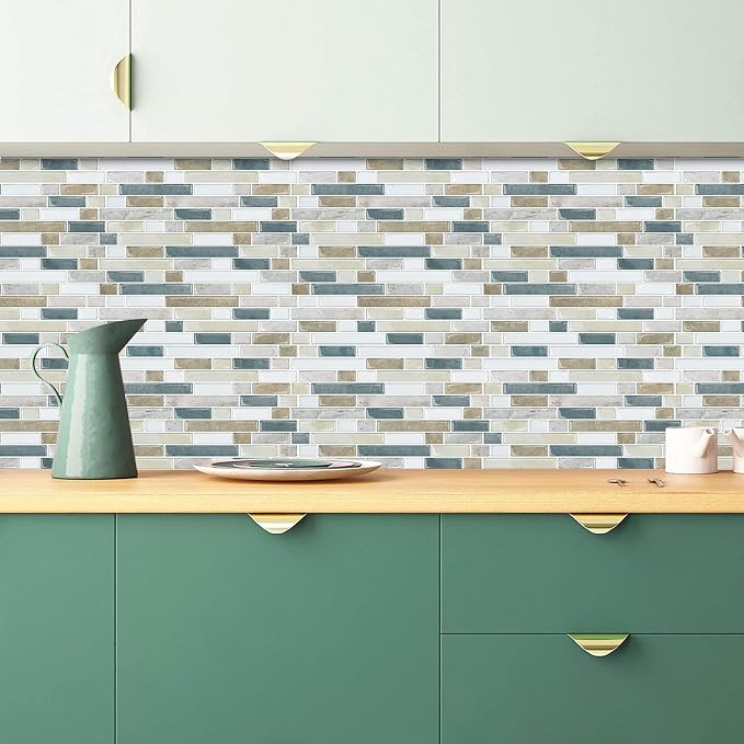 STICKGOO Peel and Stick Tile Backsplash for Kitchen, 12”×12”Stick on Backsplash, Self Adhesive Tile for Kitchen Backsplash and Bathroom(10 Sheets, Thicker Design)