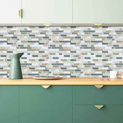 STICKGOO Peel and Stick Tile Backsplash for Kitchen, 12”×12”Stick on Backsplash, Self Adhesive Tile for Kitchen Backsplash and Bathroom(10 Sheets, Thicker Design)
