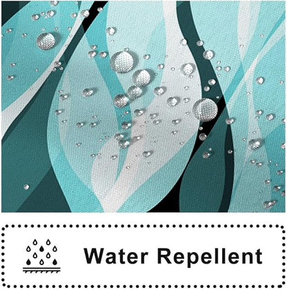 Teal Shower Curtain, Abstract Turquoise and Grey Striped Shower Curtain Set for Bathroom Waterproof Shower Curtain with Hooks, 60x72 Inch